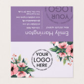 Blush Bloom Logo Mauve Makelaar Visitekaartje (Buitenkant ongevouwen)
