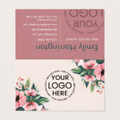 Blush Bloom Logo Roos Vastgoedmakelaar Visitekaartje (Buitenkant ongevouwen)
