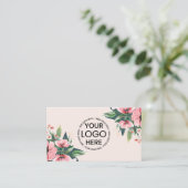 Blush Bloom Logo Roos Vastgoedmakelaar Visitekaartje (Staand voorkant)