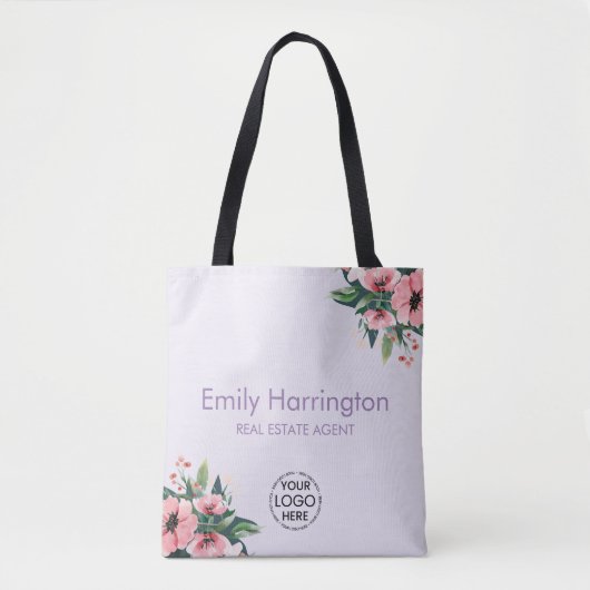 Blush Bloom Mauve Makelaar Tote Bag (Voorkant)