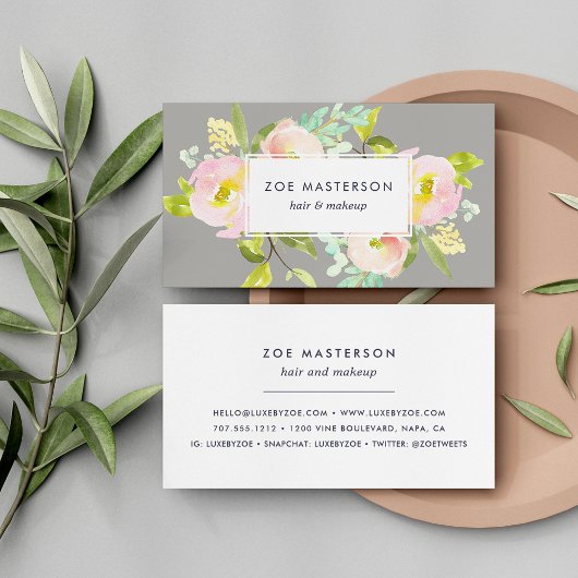 Blush Bloom | Moderne Floral Visitekaartje