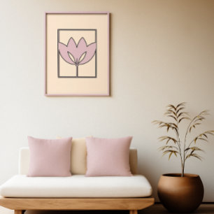 Blush Bloom - Moderne Lotus Wall Art Poster