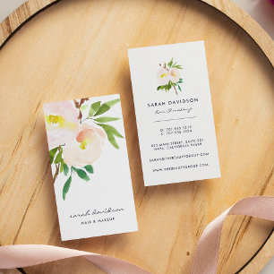 Blush Bloom Moderne Waterverf — Floral — vertica Visitekaartje