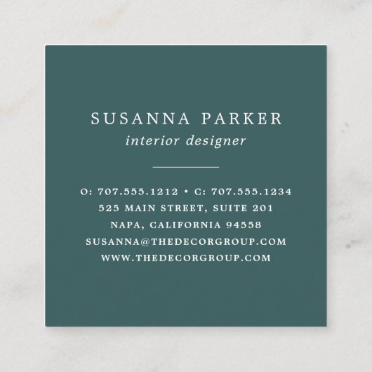 Blush Bloom | Moderne Waterverf Floral Vierkante Visitekaartje (Achterkant)