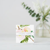 Blush Bloom | Moderne Waterverf Floral Vierkante Visitekaartje (Staand voorkant)
