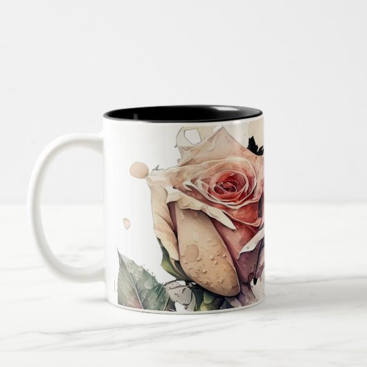 Blush Bloom Mug_morning Rose Tweekleurige Koffiemok (Links)