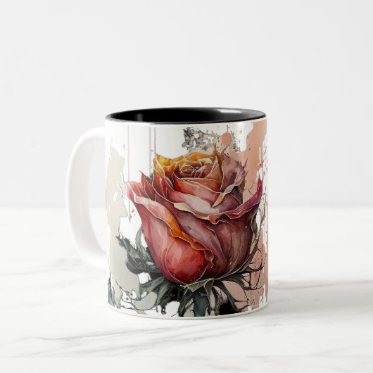 Blush Bloom Mug _ Rose Tweekleurige Koffiemok (Voorkant links)