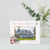 Blush Bloom Onlangs Aangeboden Gray Vastgoedmakela Briefkaart (Staand voorkant)