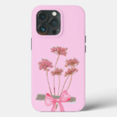 Blush Bloom - Pastel Roze Boeket Bow Hoesje 🌸🎀 (Achterkant)