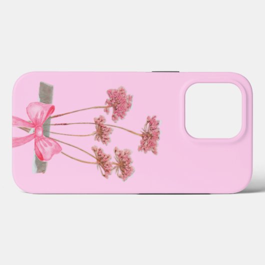 Blush Bloom - Pastel Roze Boeket Bow Hoesje 🌸🎀 (Achterkant (horizontaal))