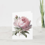 Blush bloom Peony card Bedankkaart (Voorkant)