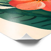 Blush Bloom: Perzik Bloem en bladeren Art Print Foto Afdruk (Hoek)