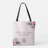 Blush Bloom Rose Makelaar Tote Bag (Achterkant)