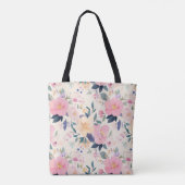 Blush & Bloom Roze Bloemen Chic Elegant Tote Bag (Achterkant)