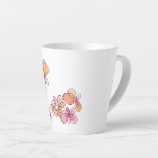 Blush Bloom – Roze Bloemen Koffie & Thee Mok (Rechterhoek)