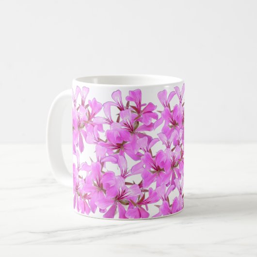 Blush Bloom – Roze Bloemen Mok (Voorkant links)