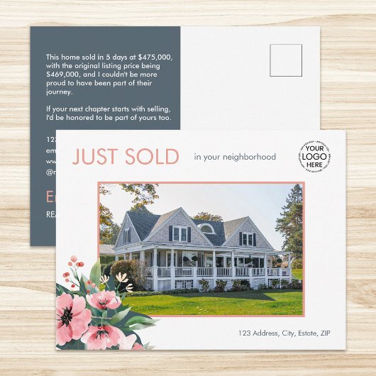 Blush Bloom Verkocht Onlangs Vastgoedmakelaar Gray Briefkaart