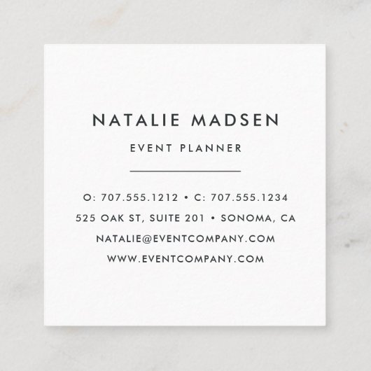 Blush Bloom Vierkante Visitekaartje (Achterkant)