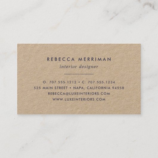 Blush Bloom | Waterverf Floral Kraft Visitekaartje (Achterkant)