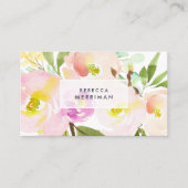 Blush Bloom | Waterverf Floral Visitekaartje (Voorkant)