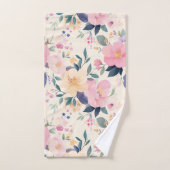Blush & Bloom Zachte Bloemen Roze Perzik Waterverf Bad Handdoek (Handdoek)