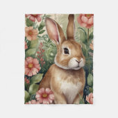 Blush Blooms and Bunny Dreams  Fleece Deken (Voorkant)