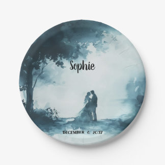 Blush Blooms: betoverende Waterverf papier Borden Papieren Bordje