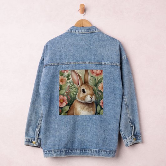 Blush Blooms & Bunny Dreams Jean Jacket (Hangar)