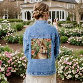 Blush Blooms & Bunny Dreams Jean Jacket