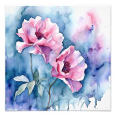 Blush blooms: een delicate Waterverf Foto Afdruk (Voorkant)