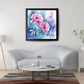 Blush blooms: een delicate Waterverf Foto Afdruk