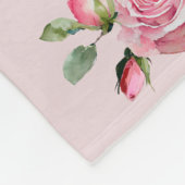 Blush Blooms: Een Waterverf Roze Fleece Deken (Hoek)