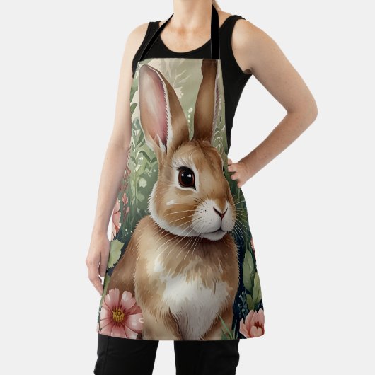 Blush Blooms en Bunny Dreams All-Over Print Schort (Insitu)