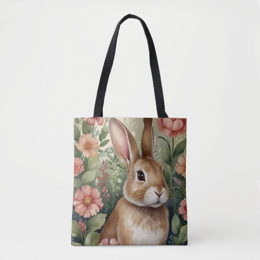 Blush Blooms en Bunny Dreams Canvas tas (Voorkant)
