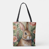 Blush Blooms en Bunny Dreams Canvas tas (Achterkant)