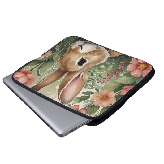 Blush Blooms en Bunny Dreams Electronics Bag Laptop Sleeve (Voorkant onderkant)