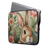 Blush Blooms en Bunny Dreams Electronics Bag Laptop Sleeve (Voorkant Links)