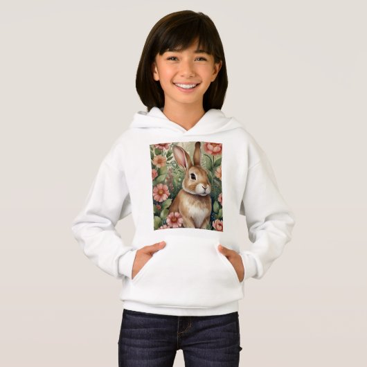 Blush Blooms en Bunny Dreams Hoodie (Voorkant volledig)