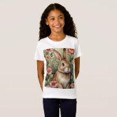 Blush Blooms en Bunny Dreams Kinder T-Shirt (Voorkant volledig)