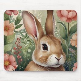 Blush Blooms en Bunny Dreams Mousepad Muismat