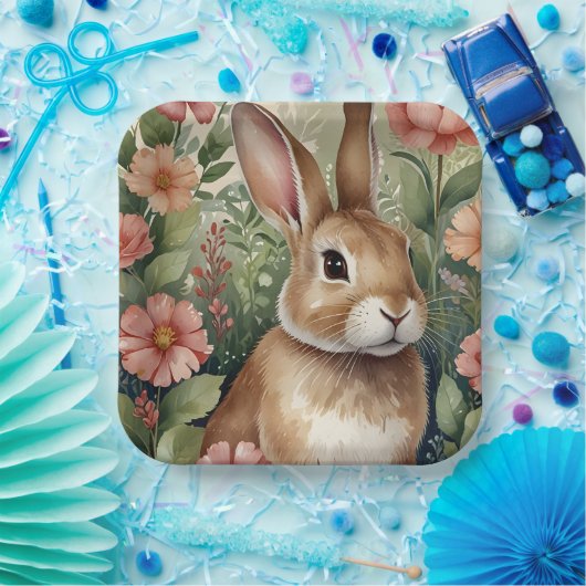 Blush Blooms en Bunny Dreams Papier Bord (Feest)