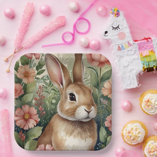 Blush Blooms en Bunny Dreams Papier Bord (Feest)