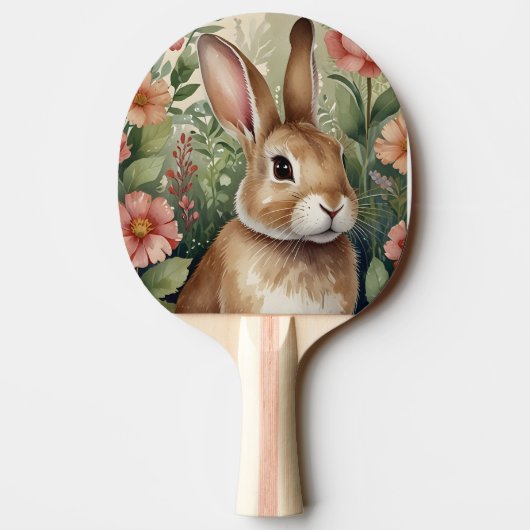 Blush Blooms en Bunny Dreams Ping Pong Paddle Tafeltennisbatje (Achterkant)