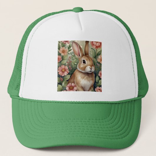 Blush Blooms en Bunny Dreams Trucker Hat Trucker Pet (Voorkant)