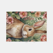 Blush Blooms en Bunny Dromen Fleece Deken (Voorkant (Horizontaal))