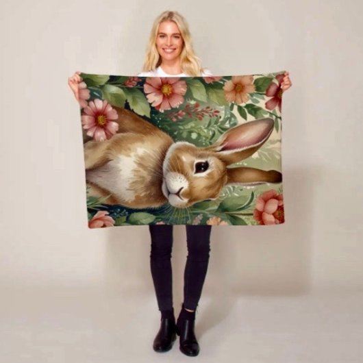 Blush Blooms en Bunny Dromen Fleece Deken
