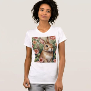 Blush Blooms en Bunny Droom T-Shirt