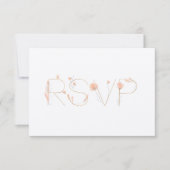 Blush & Blooms Gouden Waterverf Abstracte Bloemen RSVP Kaartje (Voorkant)