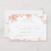 Blush & Blooms Gouden Waterverf Abstracte Bloemen RSVP Kaartje (Achterkant)