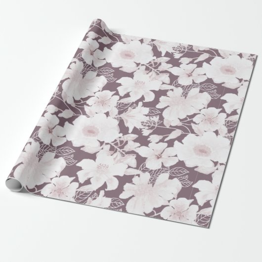 Blush blooms patroon cadeaupapier (Uitgerold)